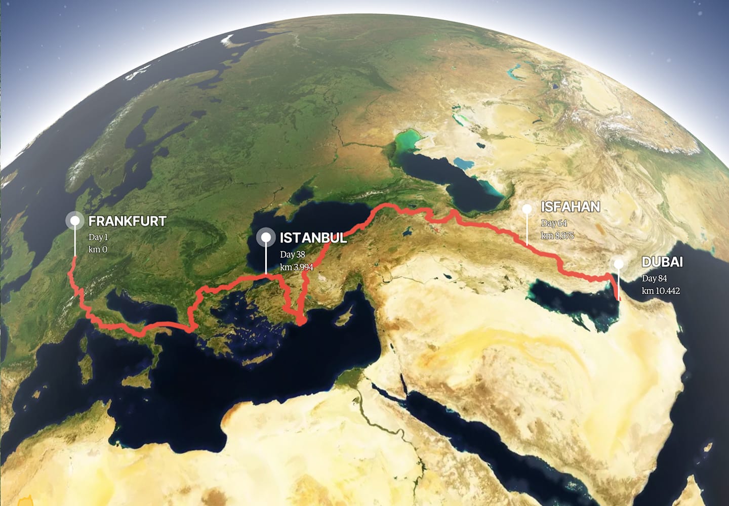 AvoMap base map style 3 — animated route preview